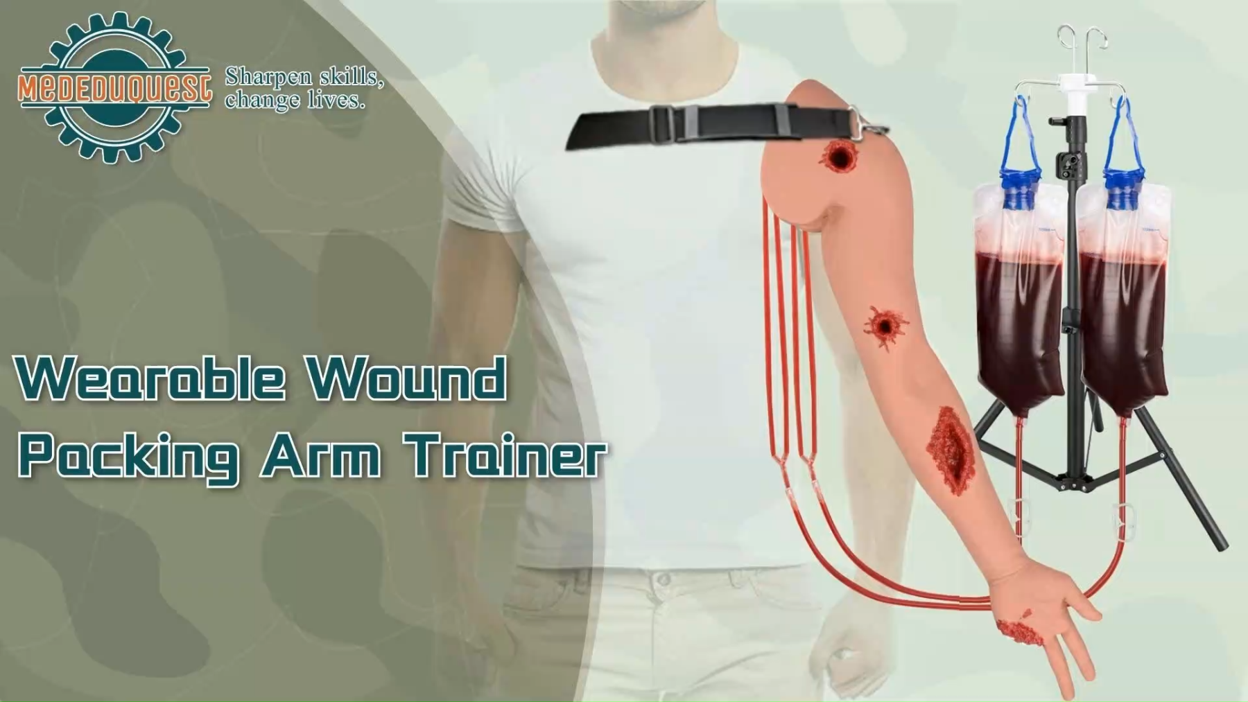 Wearable Multi-Wound Packing Arm Tourniquet Trainer Kit