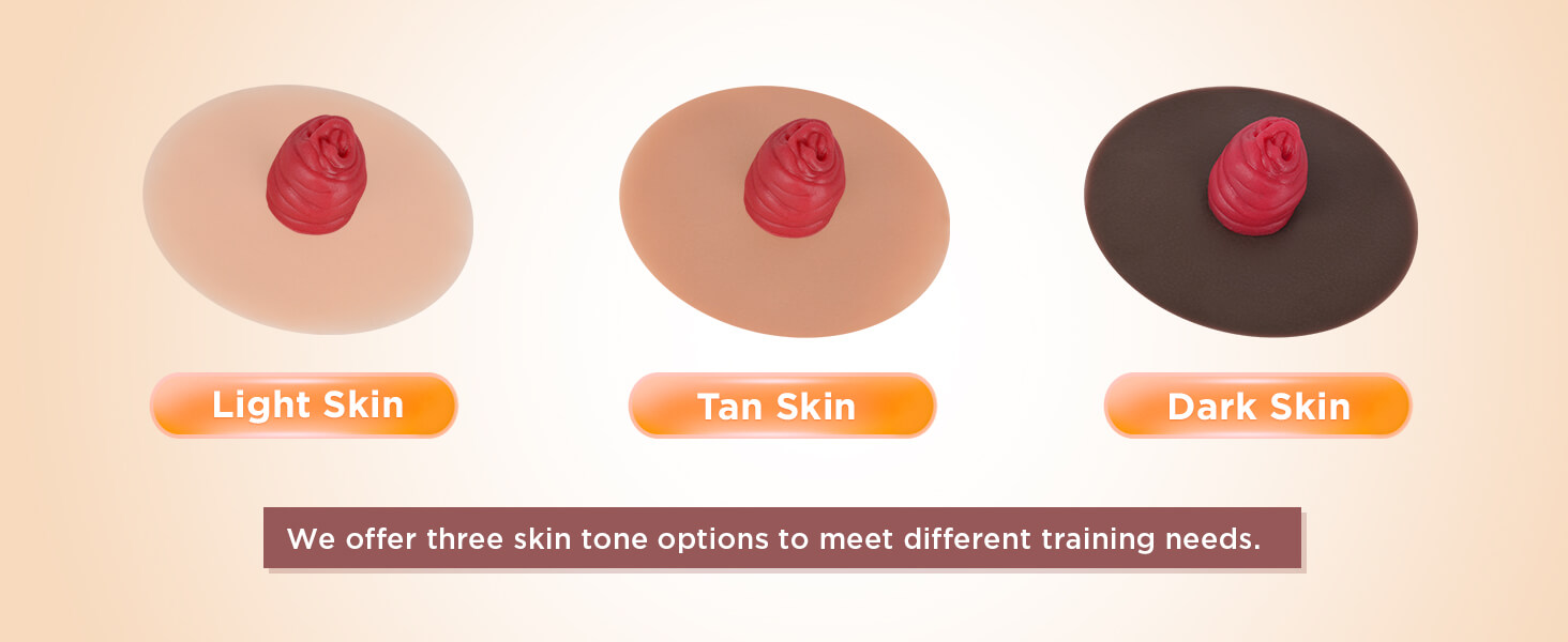 Sticky Ileostomy Stoma Training Model Set, Multi-Skin Tone