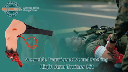 Wearable Tourniquet Wound Packing Right Arm Trainer Kit