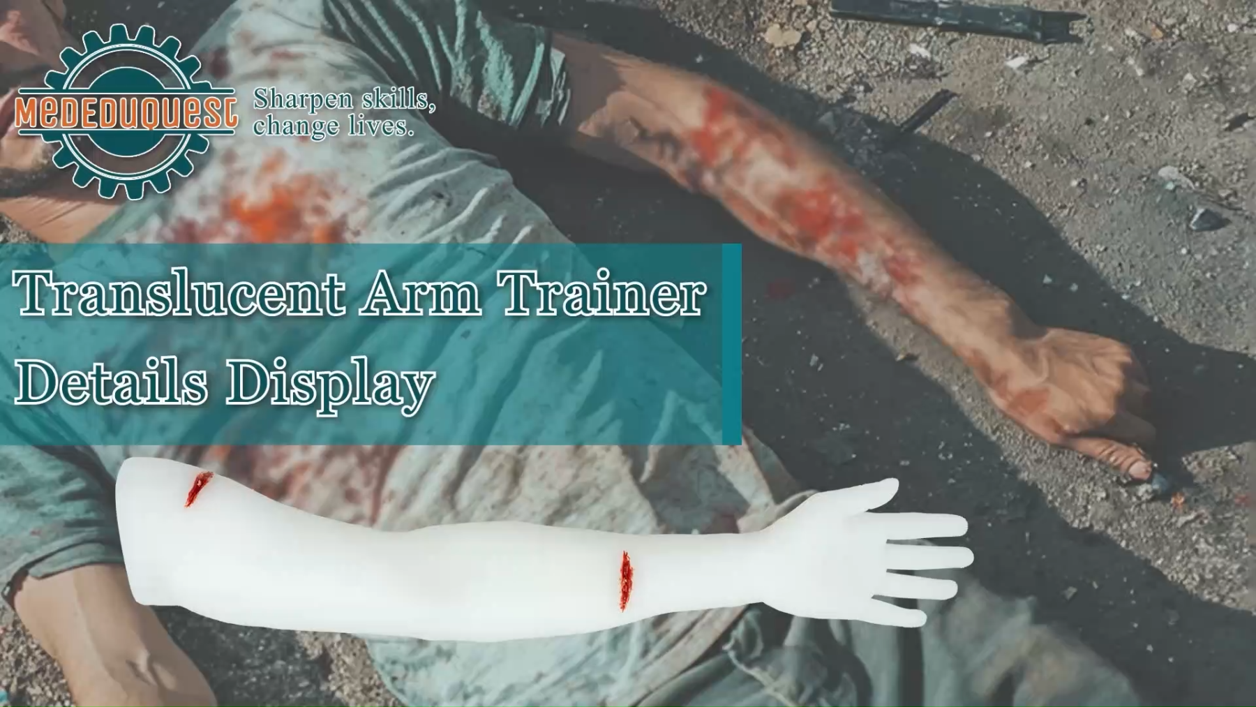 Translucent Haemorrhage Control Arm Simulator, Knife Cut Wounds