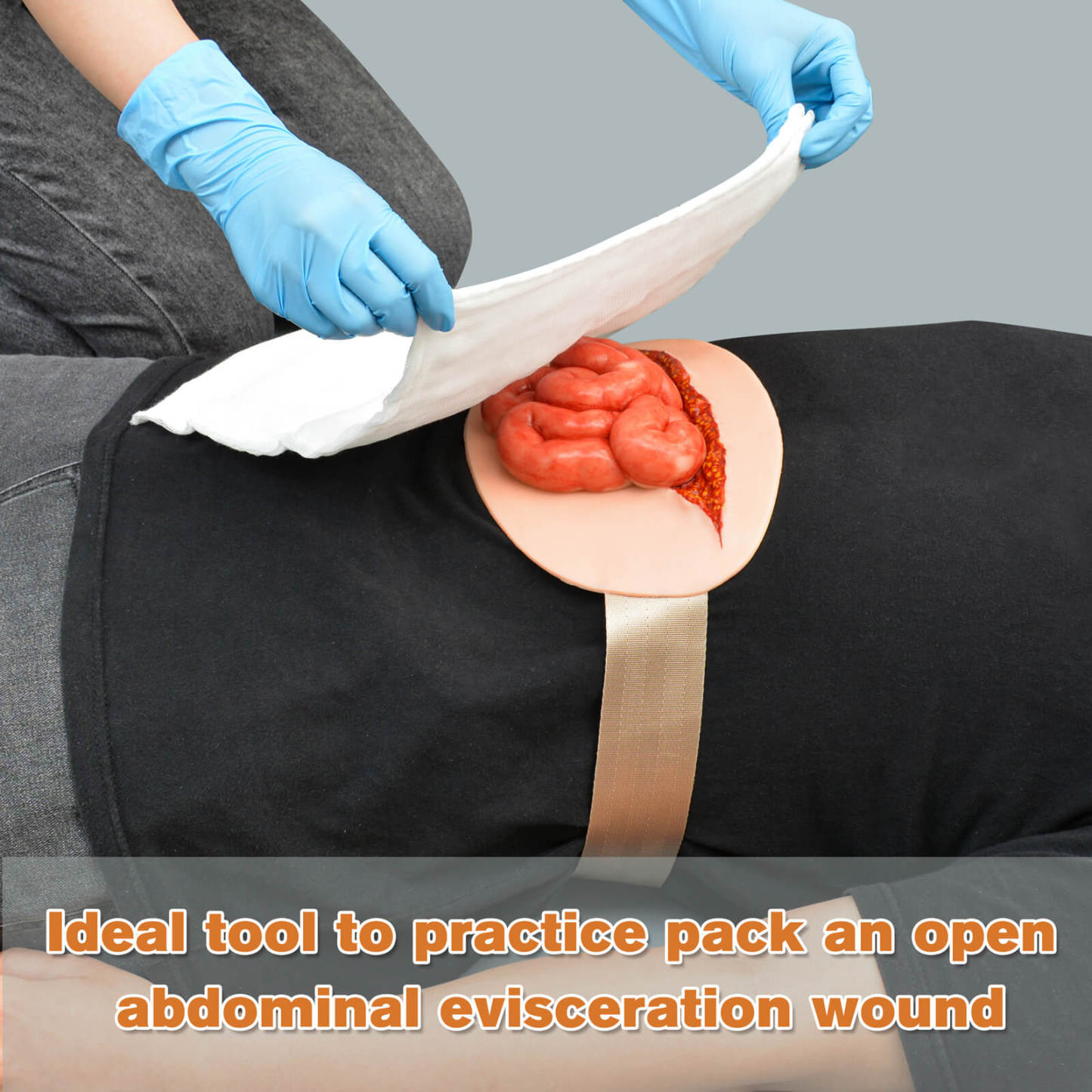 wearable abdominal eviscerated intestine simulator