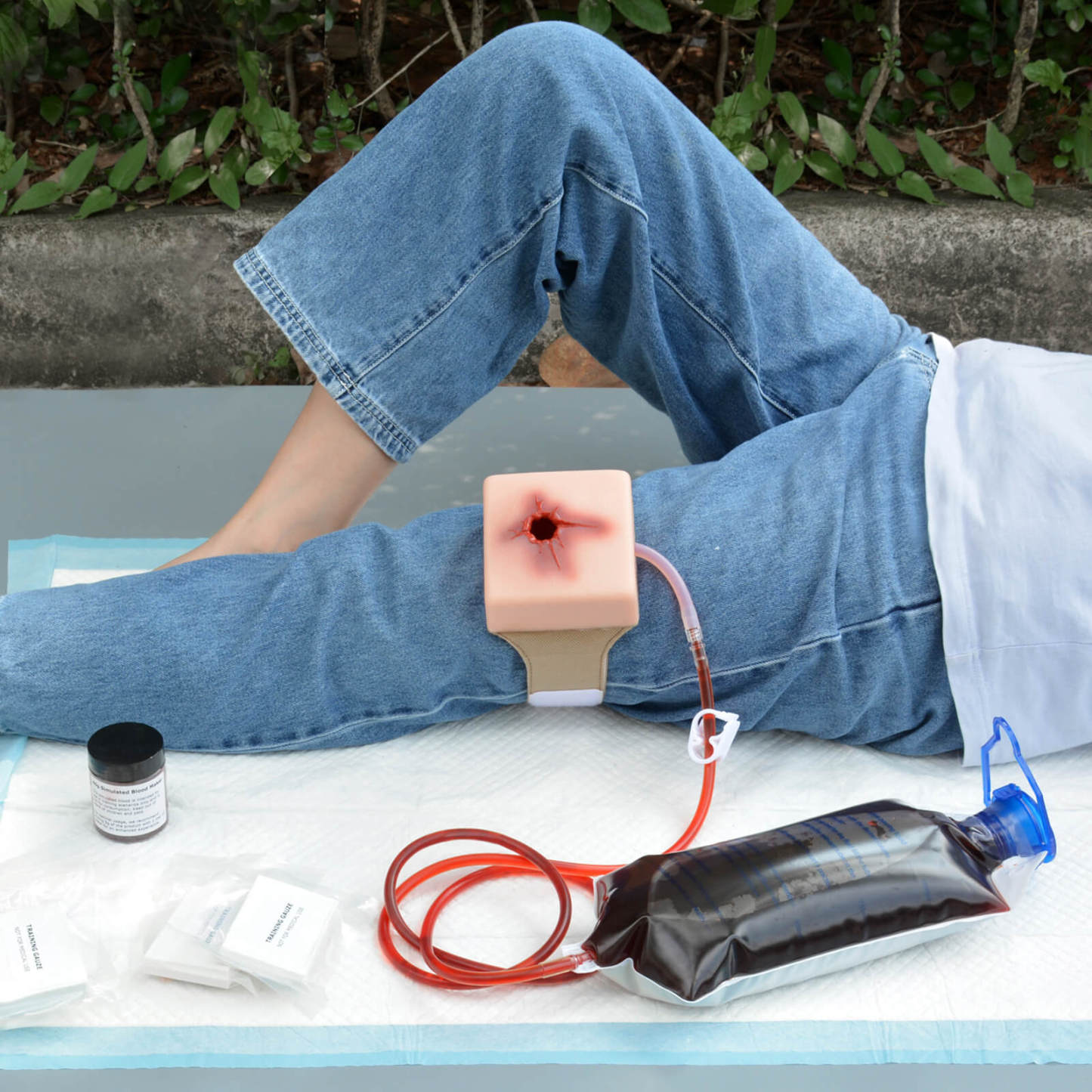 wearable gunshot wound packing trainer
