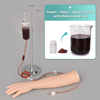 Intravenous Practice Arm kit with blood simulant