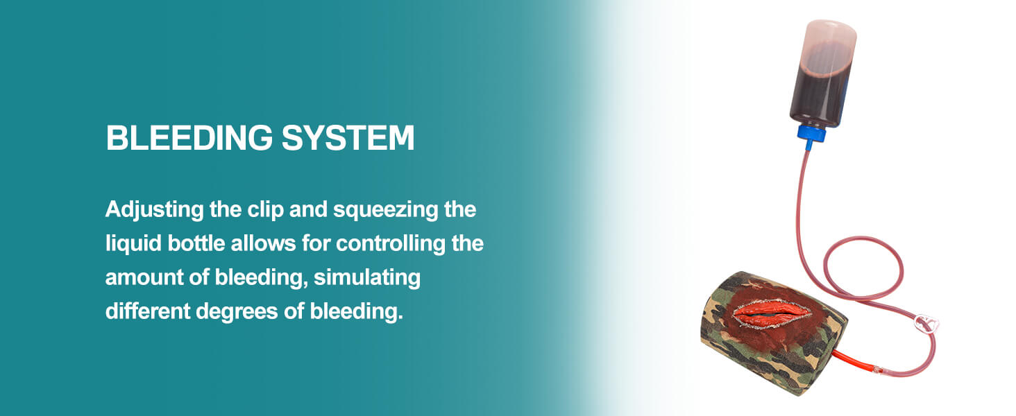 Covered Thigh Wound Packing Trainer with Bleeding System