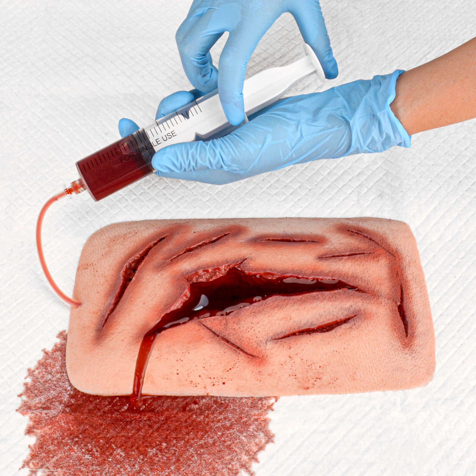 Large Laceration Wound Moulage with Bleeding Function