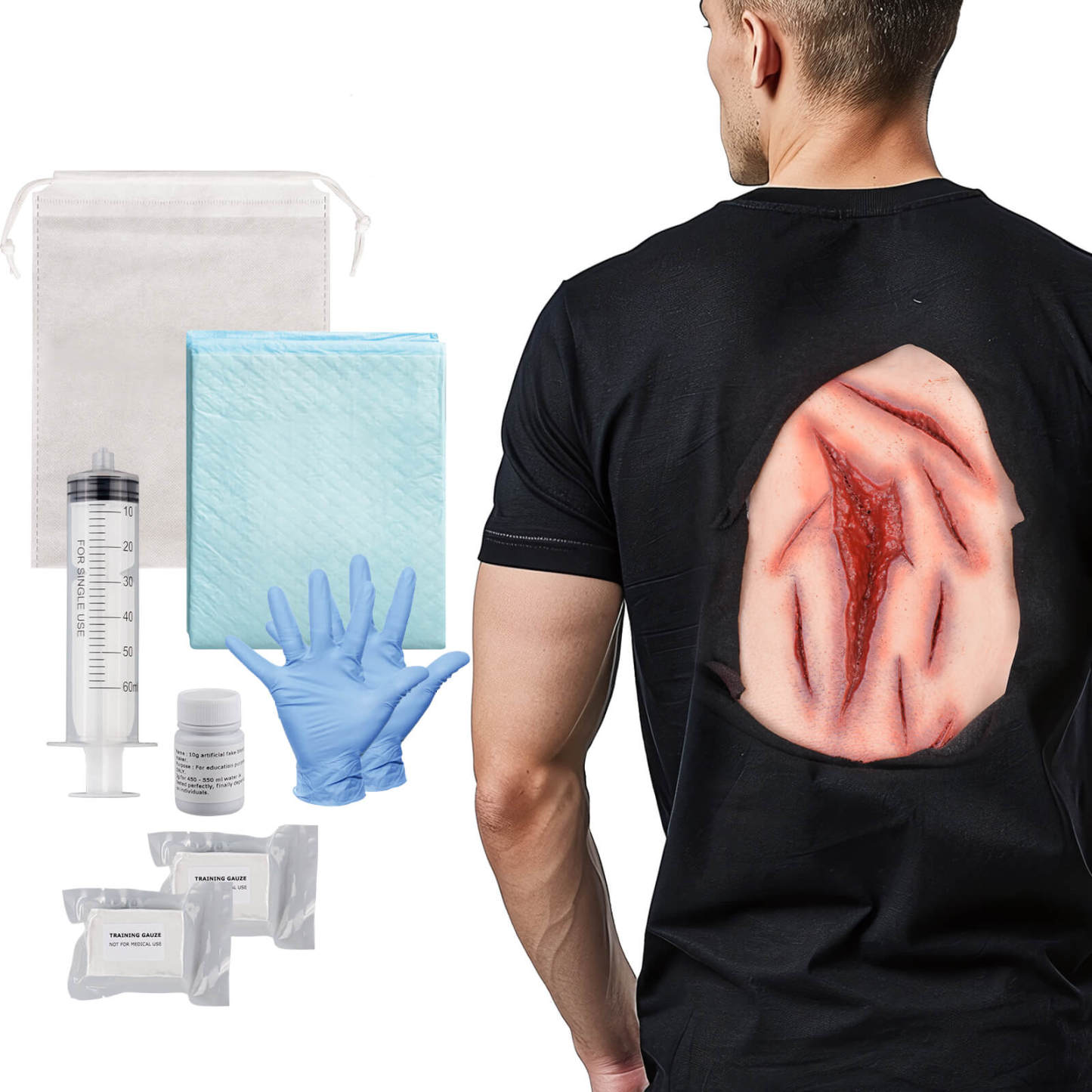 large laceration wound moulage training kit