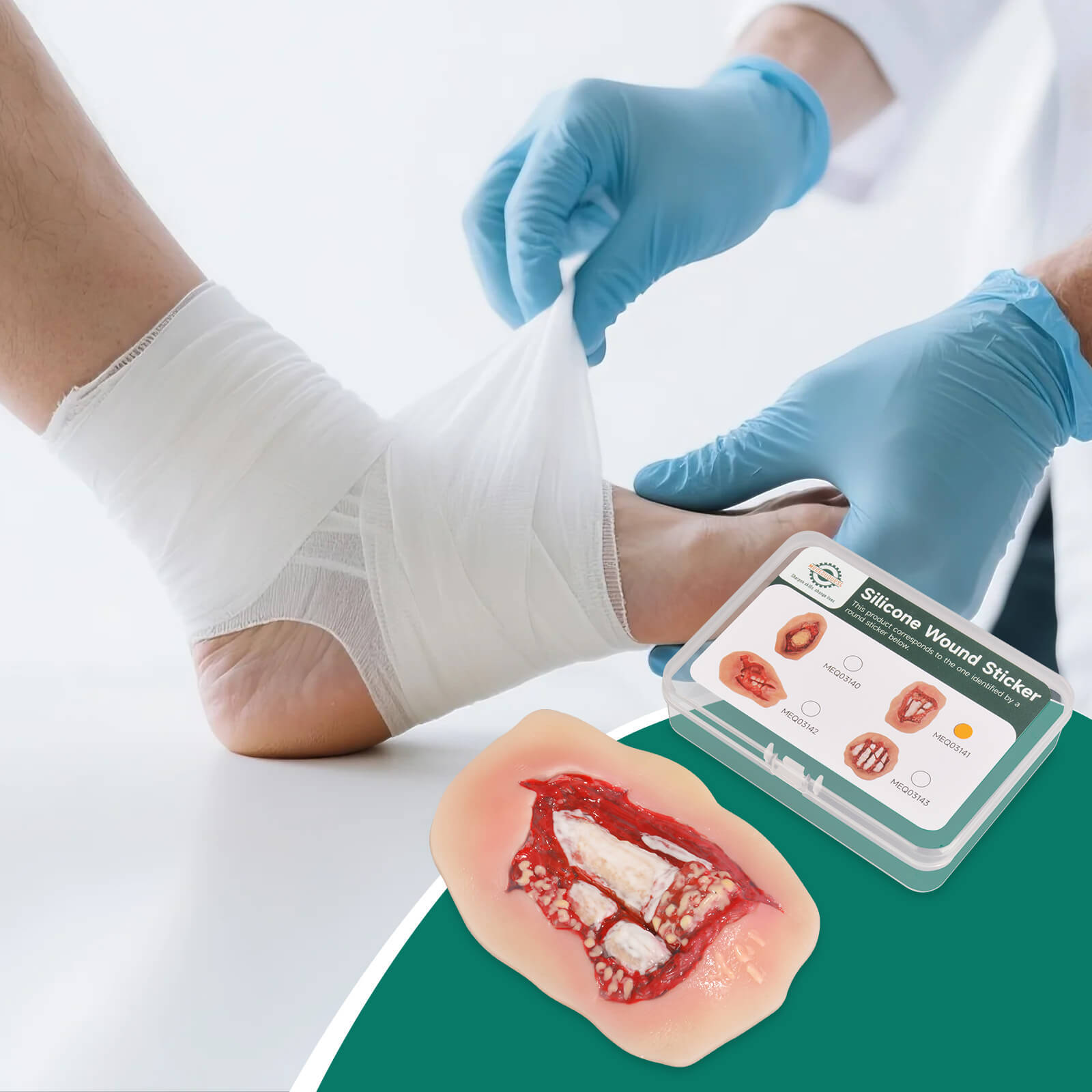 Adhesive Open Leg Fracture Wound Model