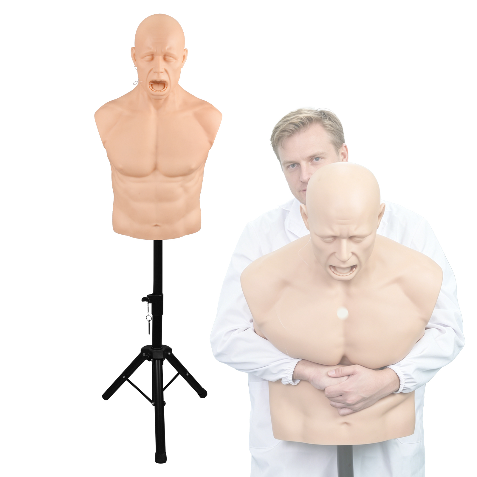 Adult choking manikin for Heimlich maneuver training