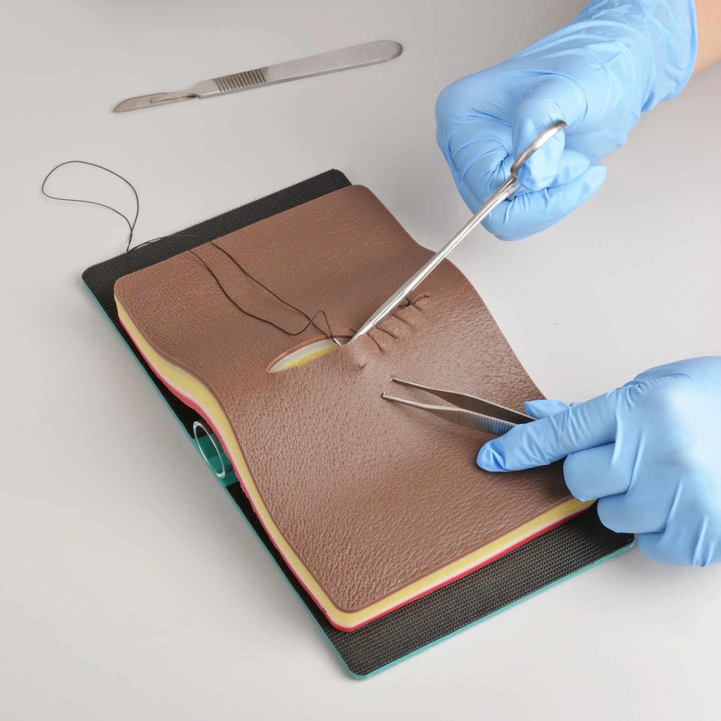 Advanced 5 Layers Suture Pad with Hook & Loop Device for Practice-Dark