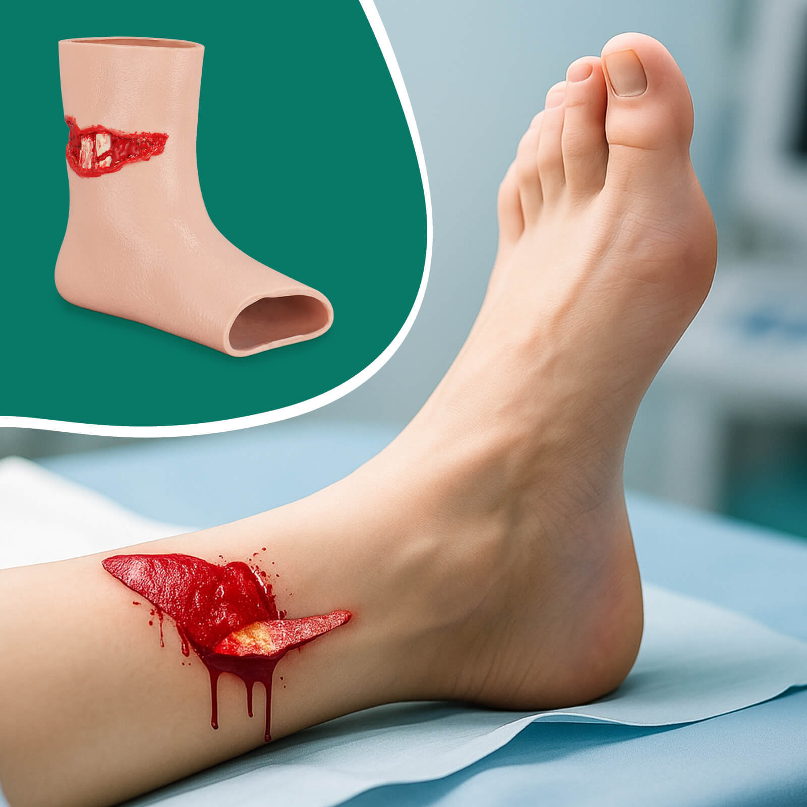 Ankle Exposed Bone Open Fracture Trainer