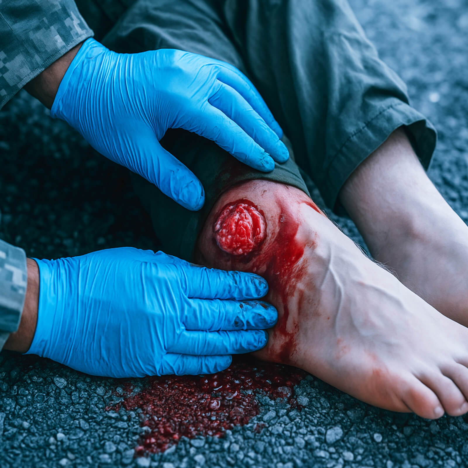 Wearable Ankle Gunshot Wound Packing Trainer