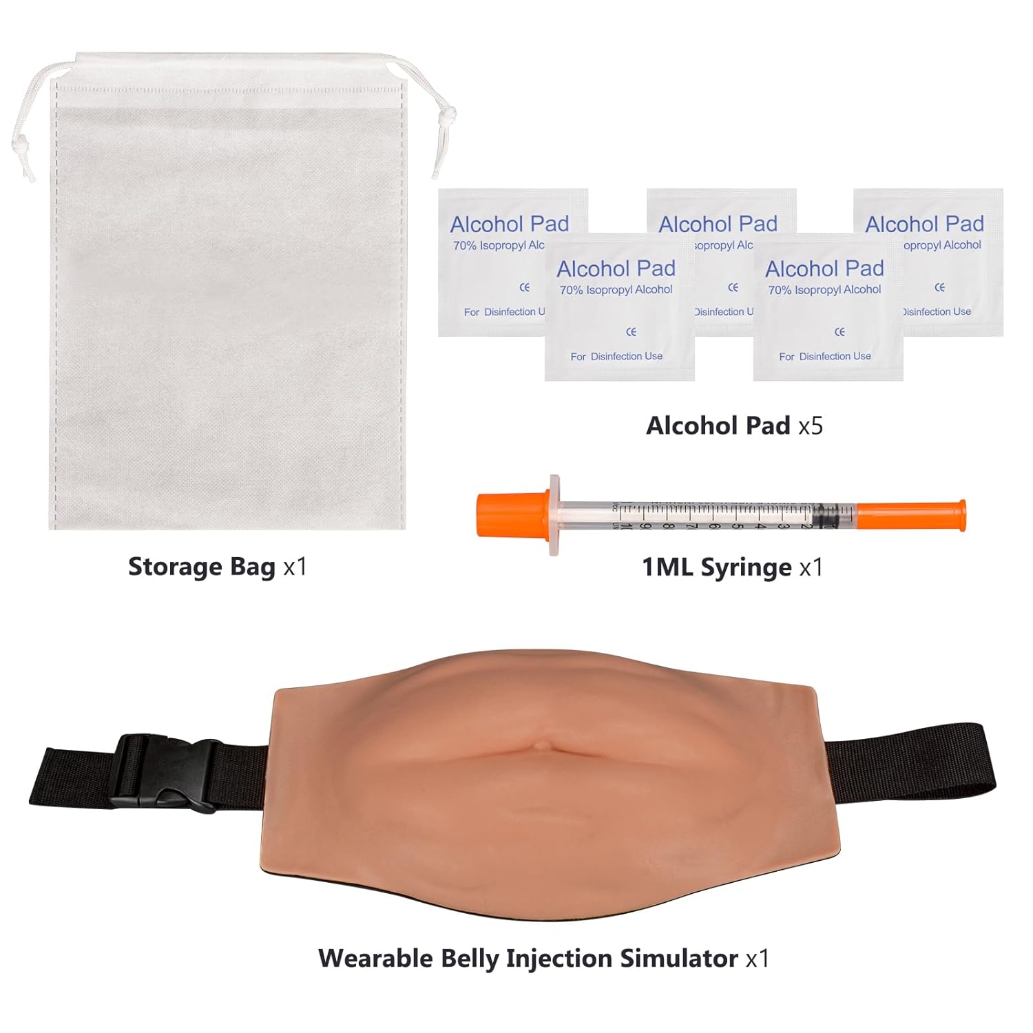 Subcutaneous Injection Training Abdomen Simulator Kit, Tan Skin