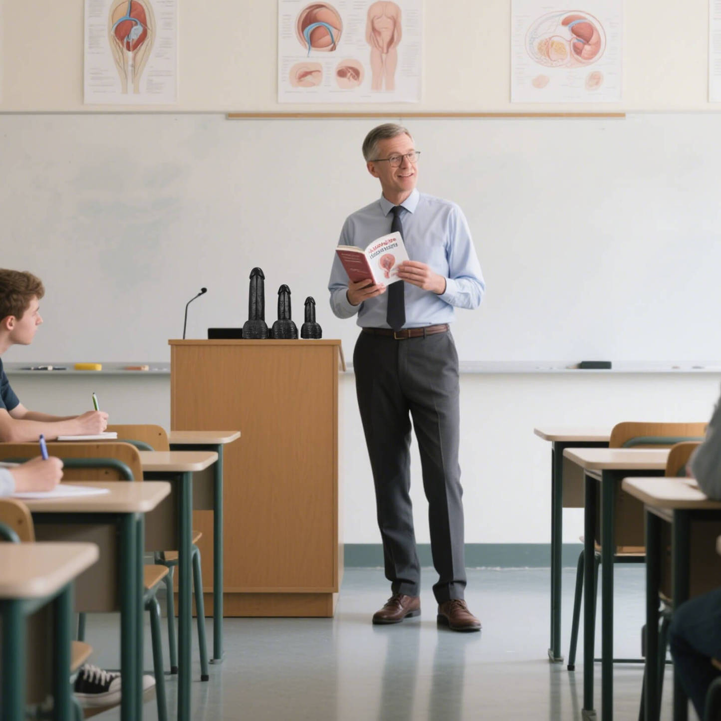 Black Condom Training Model with Suction Base, 3 Sizes