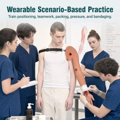 Bleeding control arm simulator for blast injury and tactical medical training