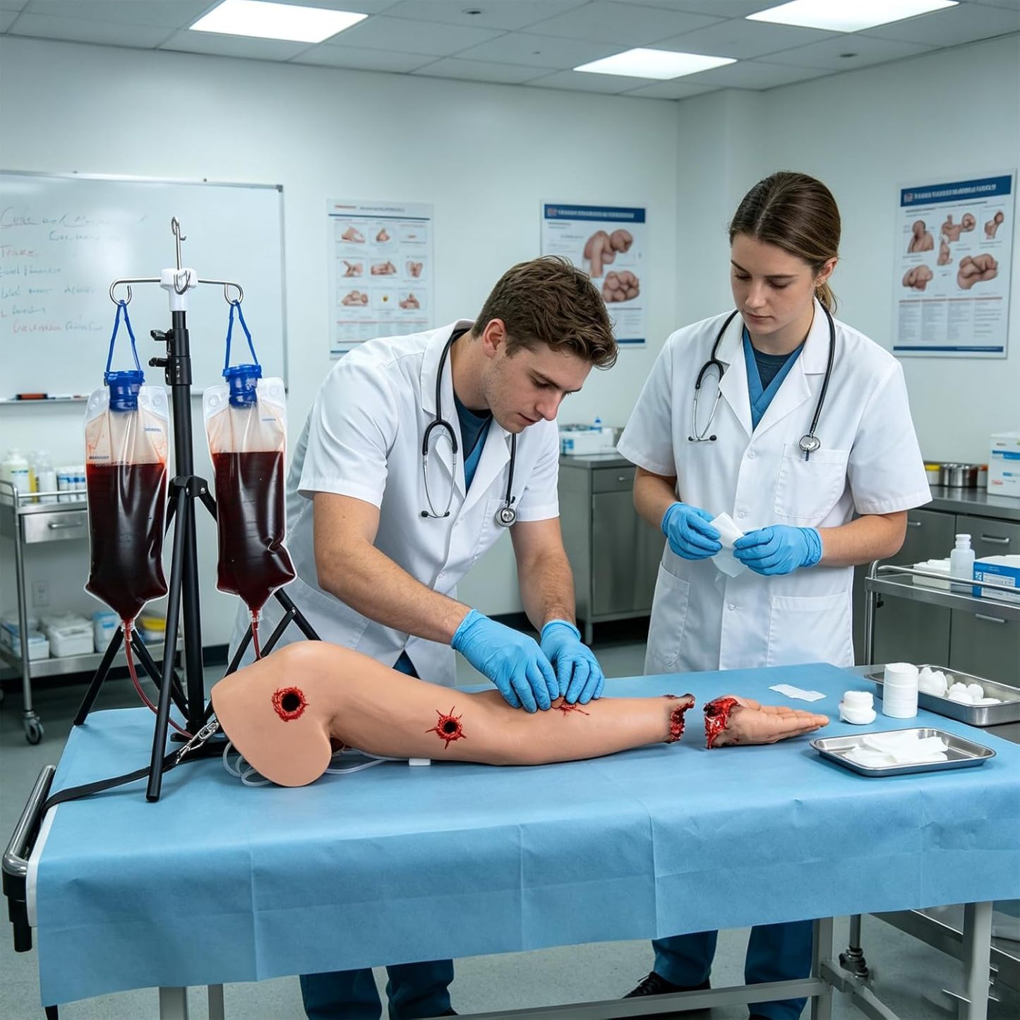 Bleeding Control Arm Simulator with Multiple Wounds