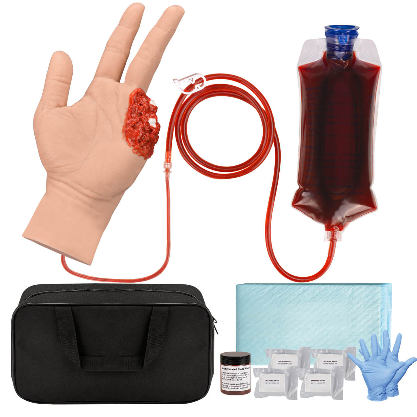 Hemostasis Training Trauma Hand Kit, Light Skin