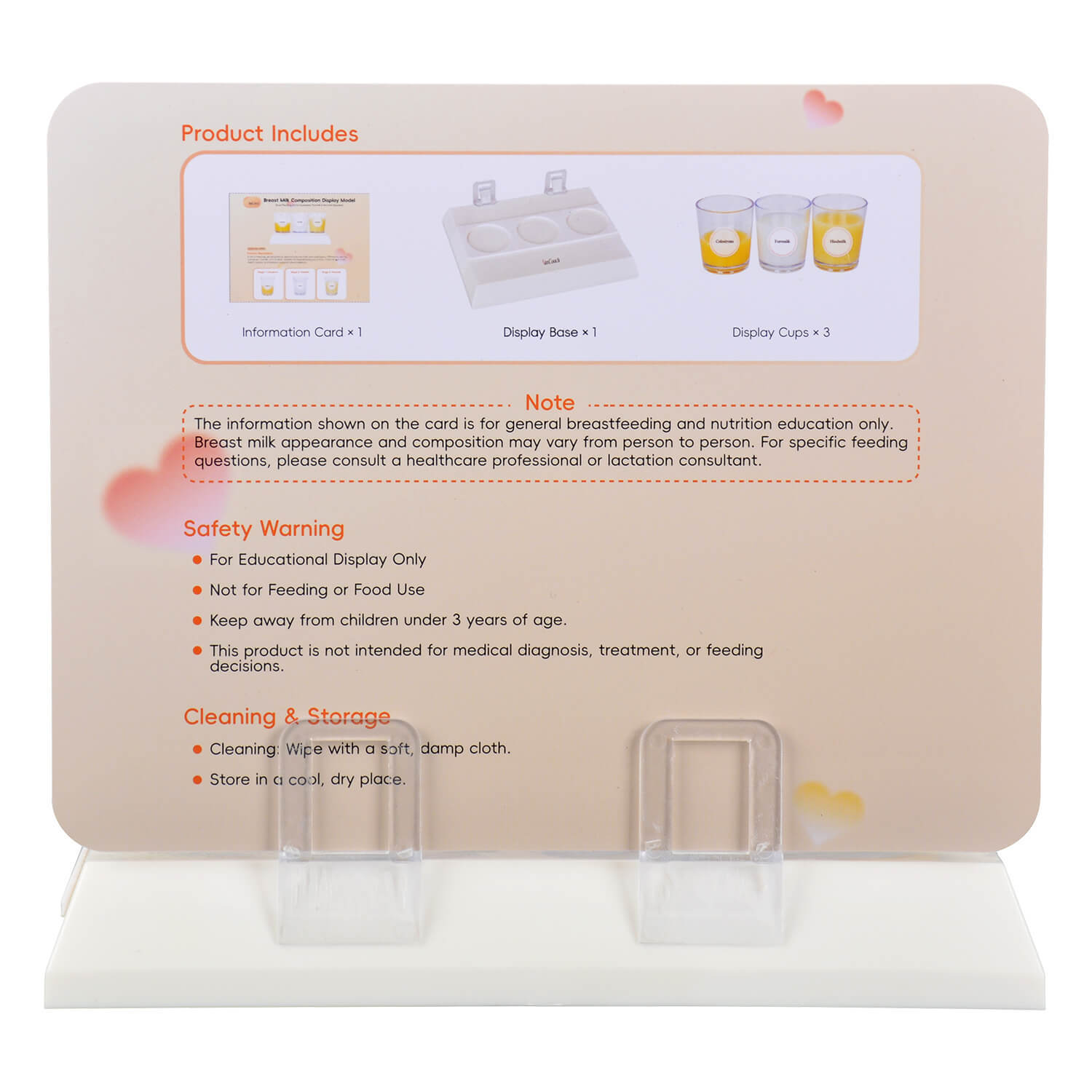 Breast Milk Composition Teaching Card with Colostrum Foremilk and Hindmilk