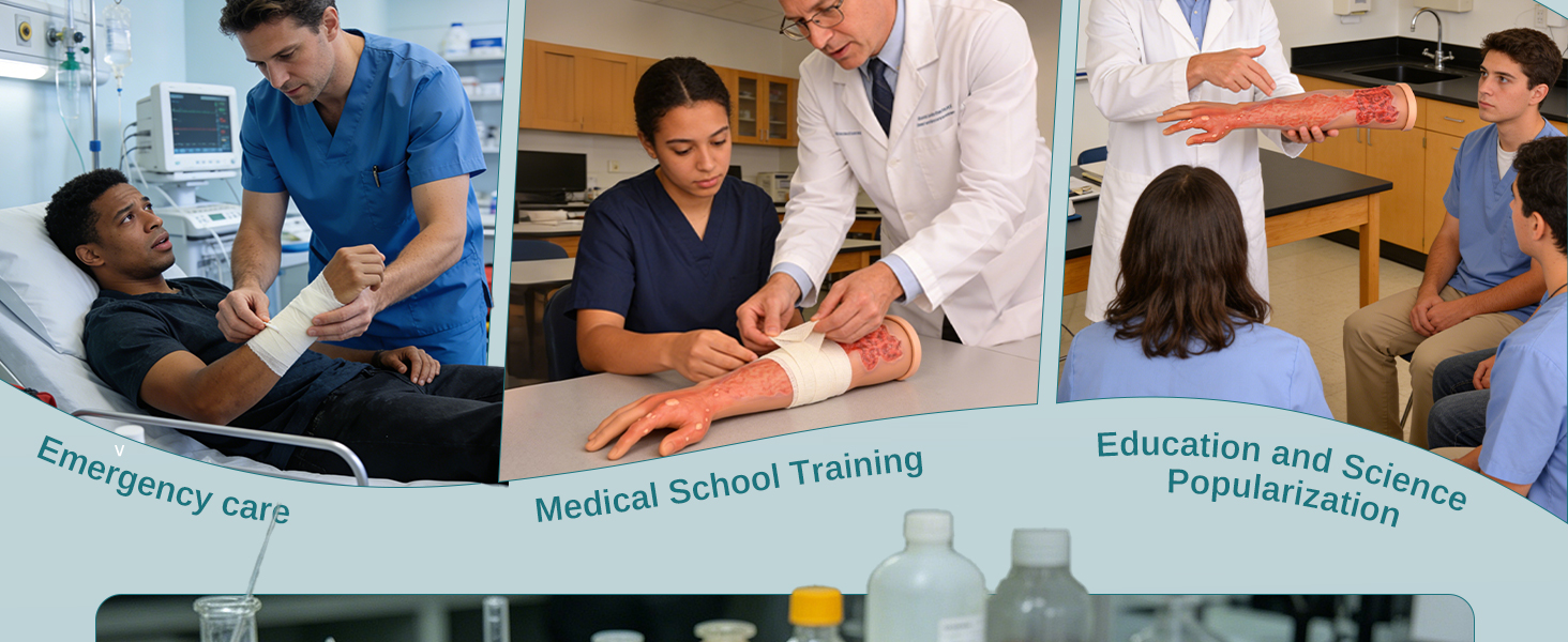 Multi-degree Burn Wound Care Training Arm Model Application
