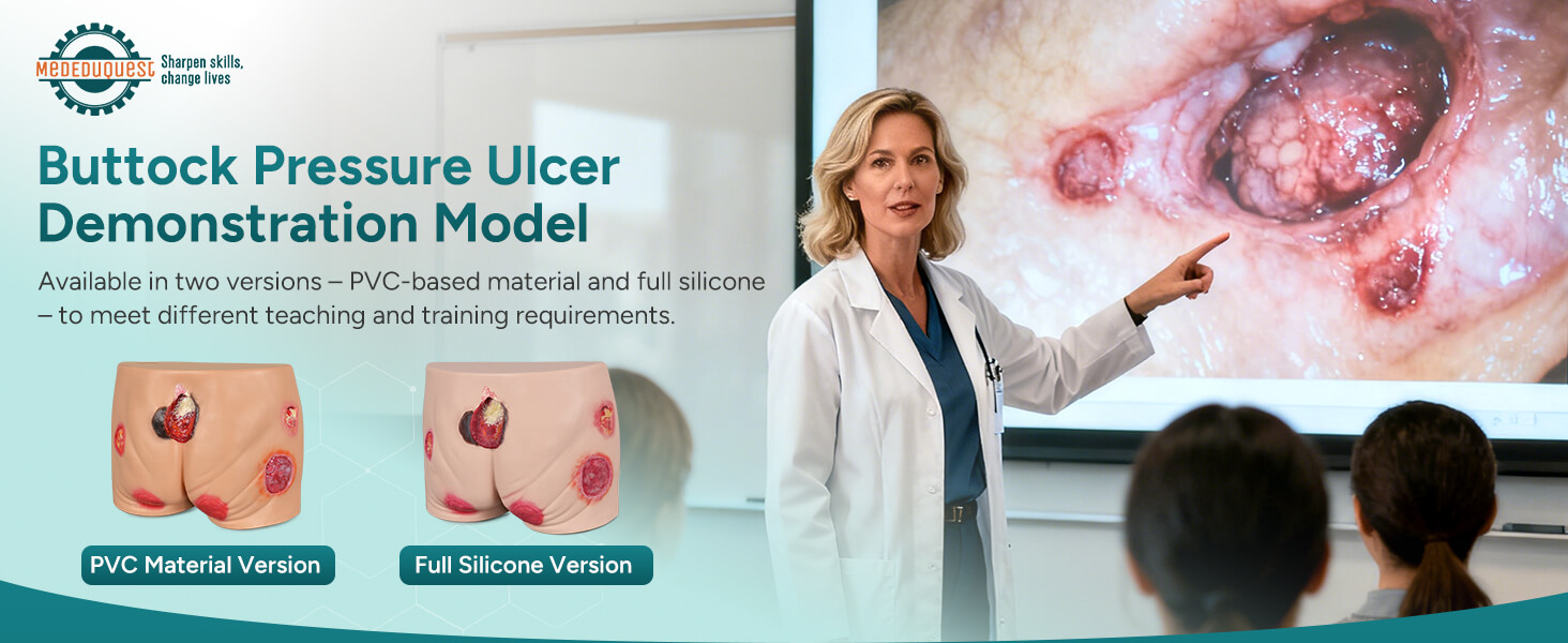Buttock Pressure Ulcer Model with Multi-Stage Ulcer Simulation