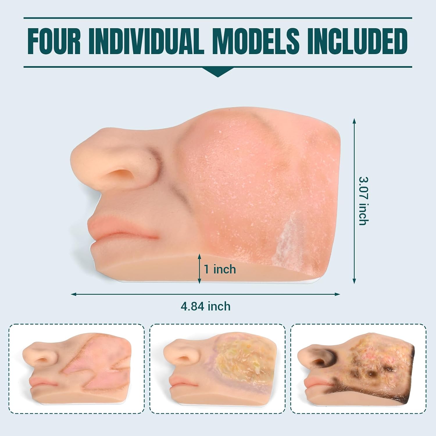 Silicone Facial Burn Wound Teaching Models
