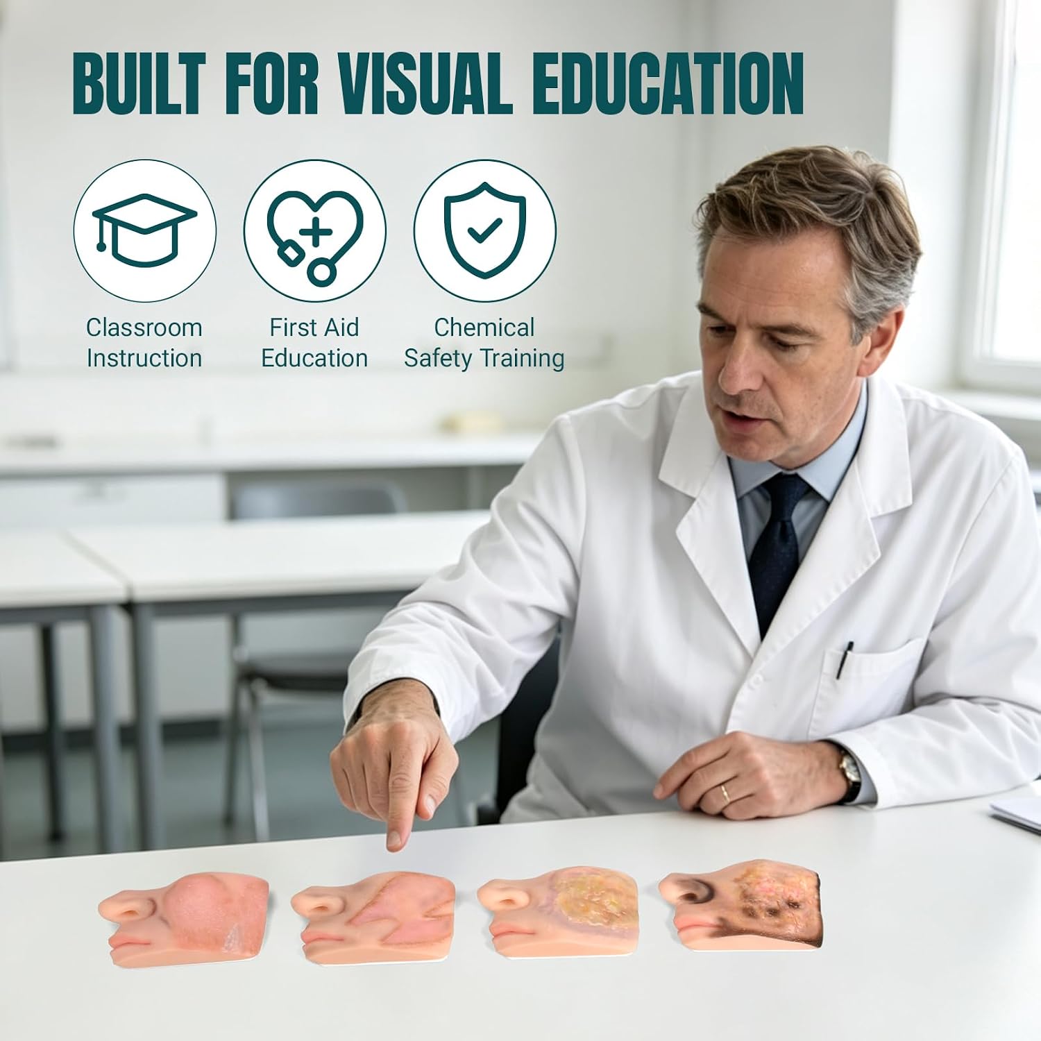Silicone Chemical Burn Wound Models for Medical Education