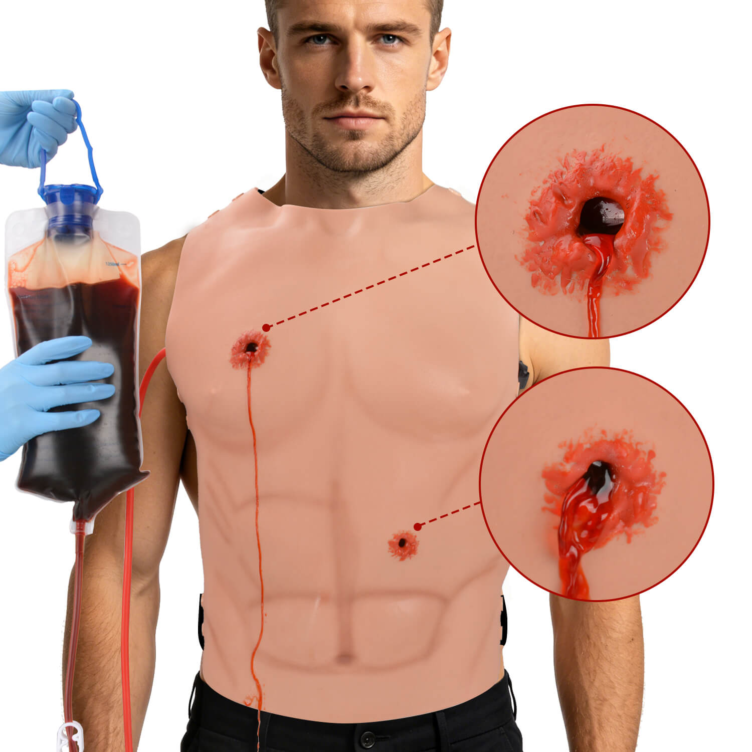 Wearable Chest & Abdominal Gunshot Wound Packing Trainer Kit
