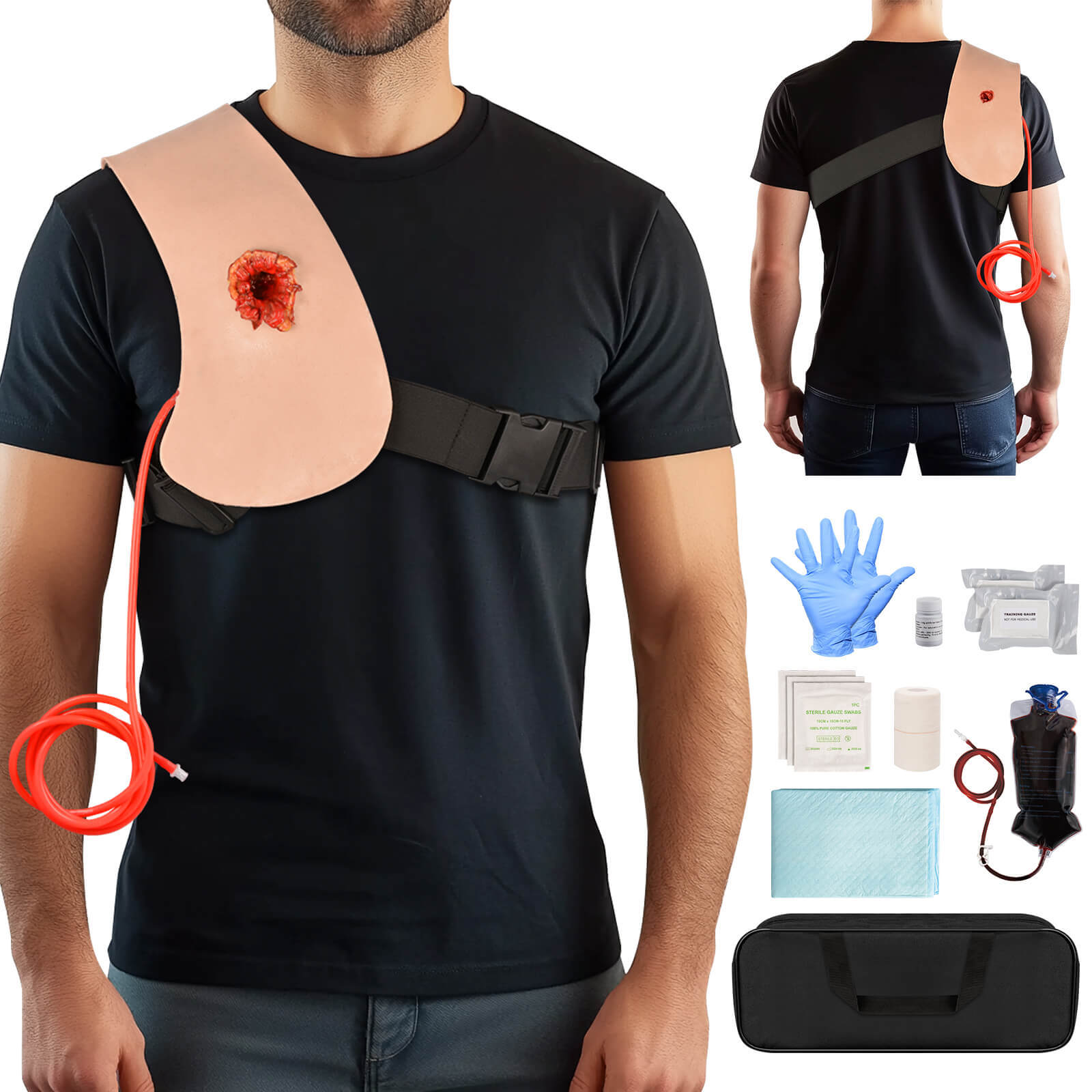 Wearable Chest Bullet Penetration Wound Model Training Kit