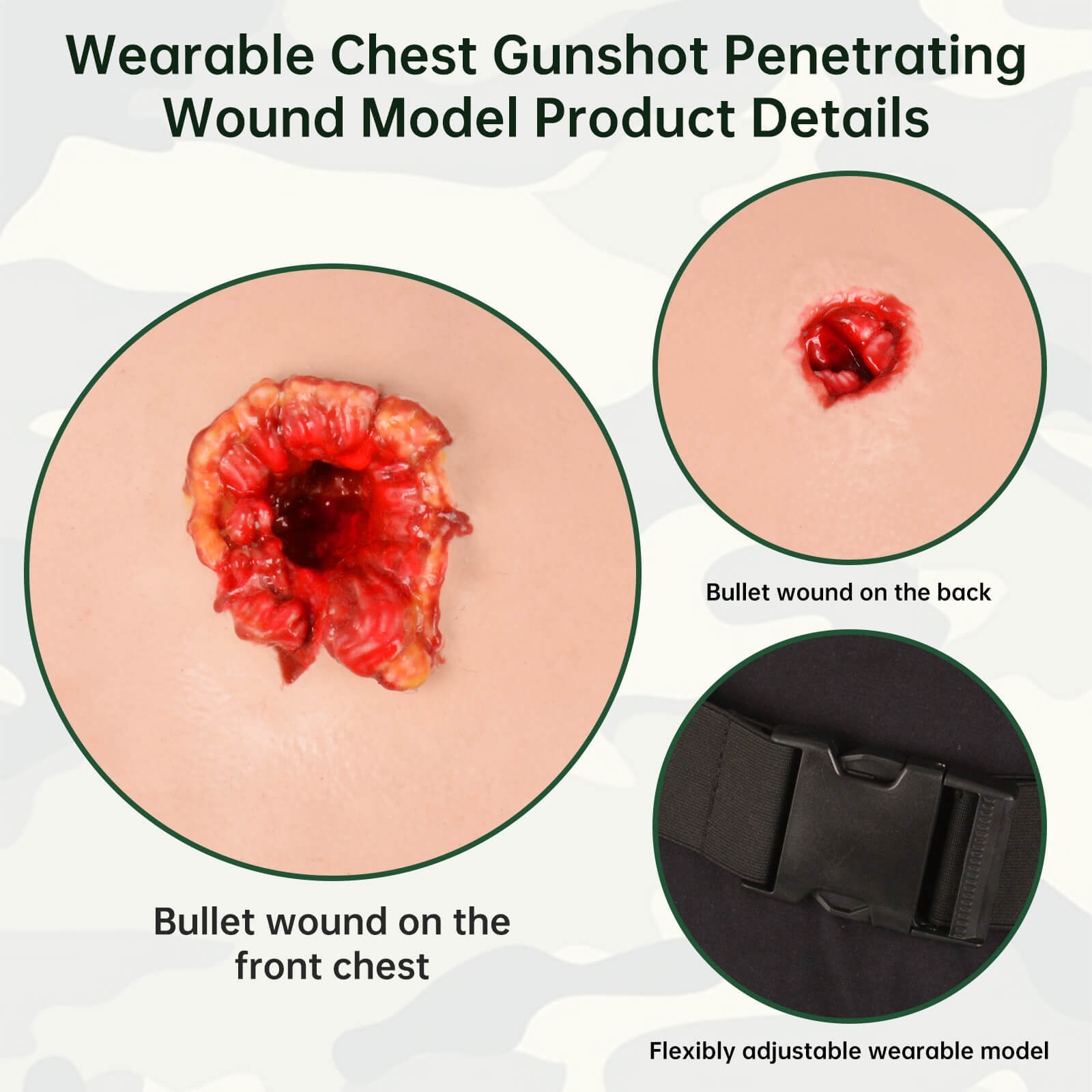 Wearable Chest Bullet Penetration Wound Model Training Kit