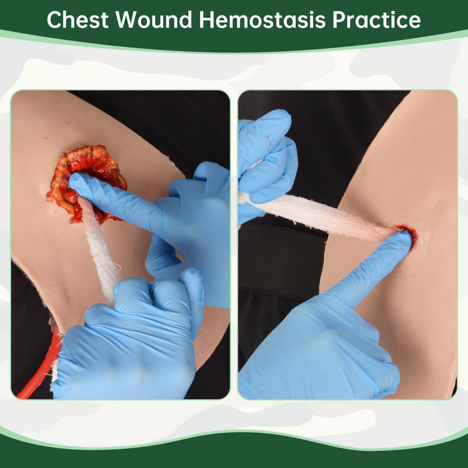 Wearable Chest Bullet Penetration Wound Model Training Kit