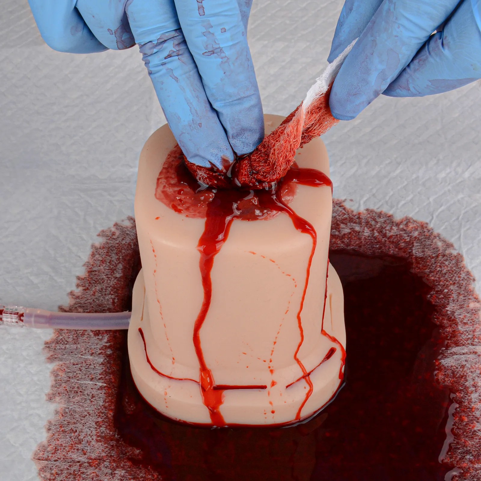 Columnar Gunshot Wound Packing Simulator with Suture