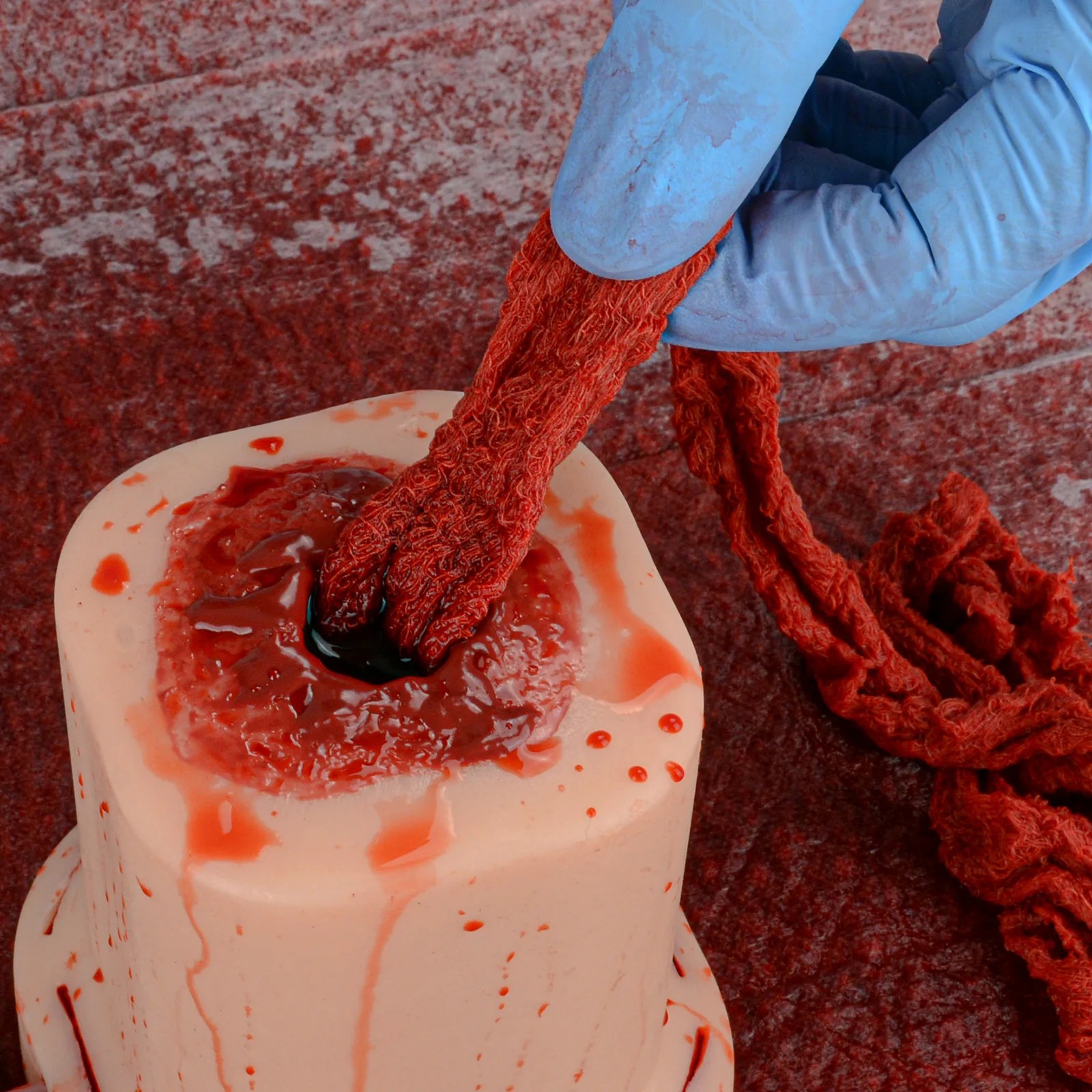 Columnar Gunshot Wound Packing Simulator with Suture