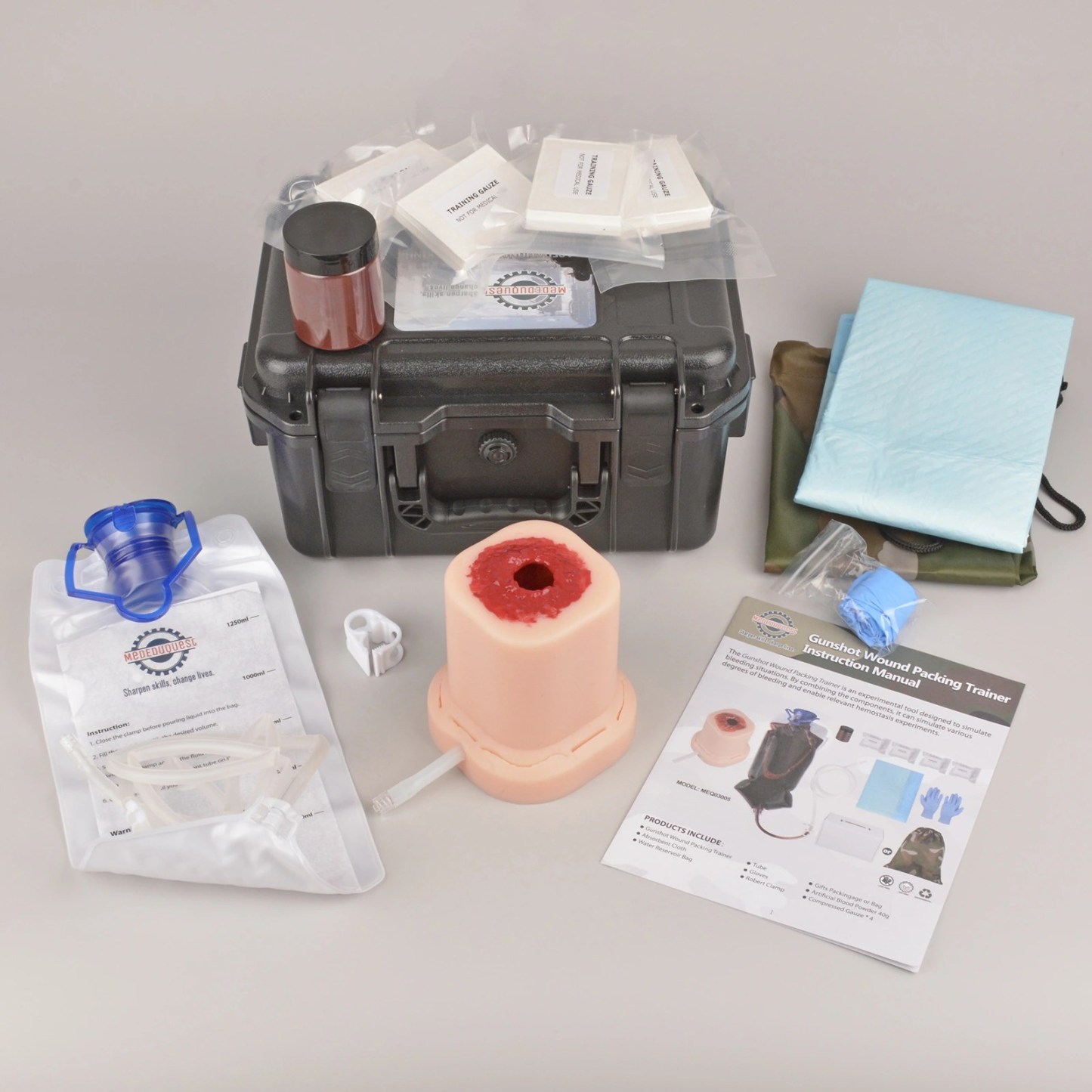 Columnar Gunshot Wound Packing Trainer With Suture