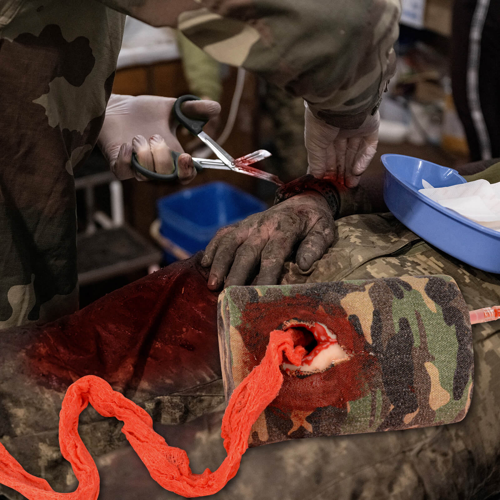 Covered GSW Wound Tourniquet Trainer for Military Training