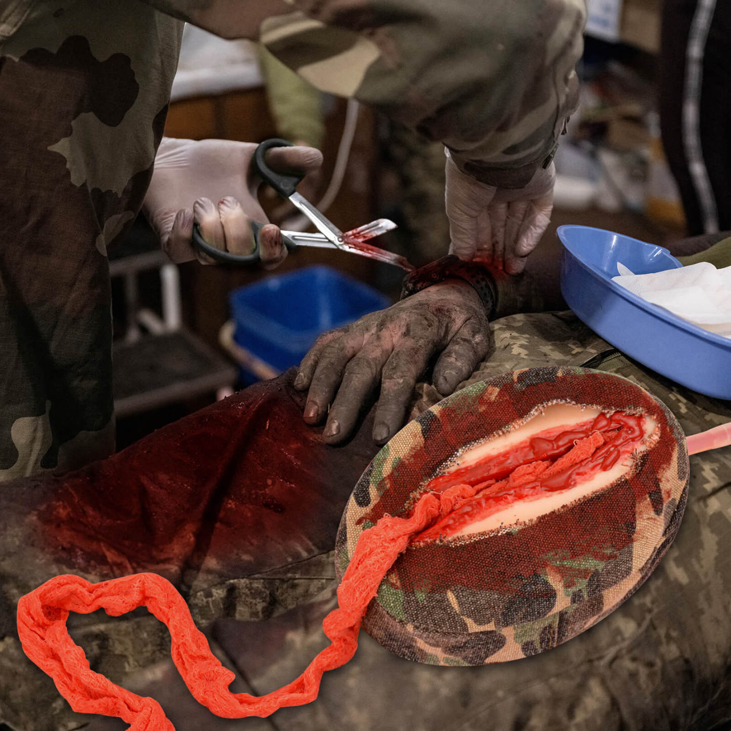 Covered Incision Wound Packing Trainer for Military Training