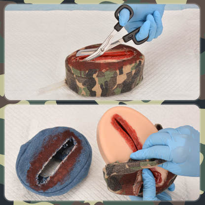 Incision Wound Bleeding Control Trainer with Simulating Clothing Coverage