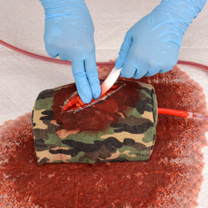 Covered Thigh Wound Bleeding Control Trainer