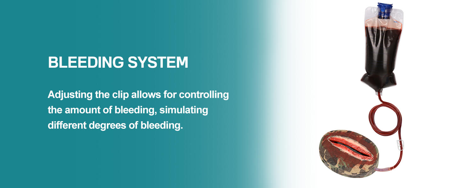 Covered Incision Wound Bleeding Control Trainer with Bleeding Control System
