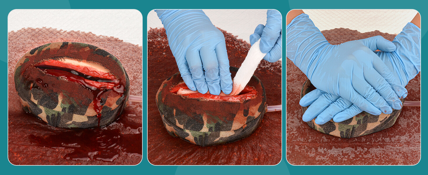 Covered Incision Wound Bleeding Control Trainer Kit for First Aid Training