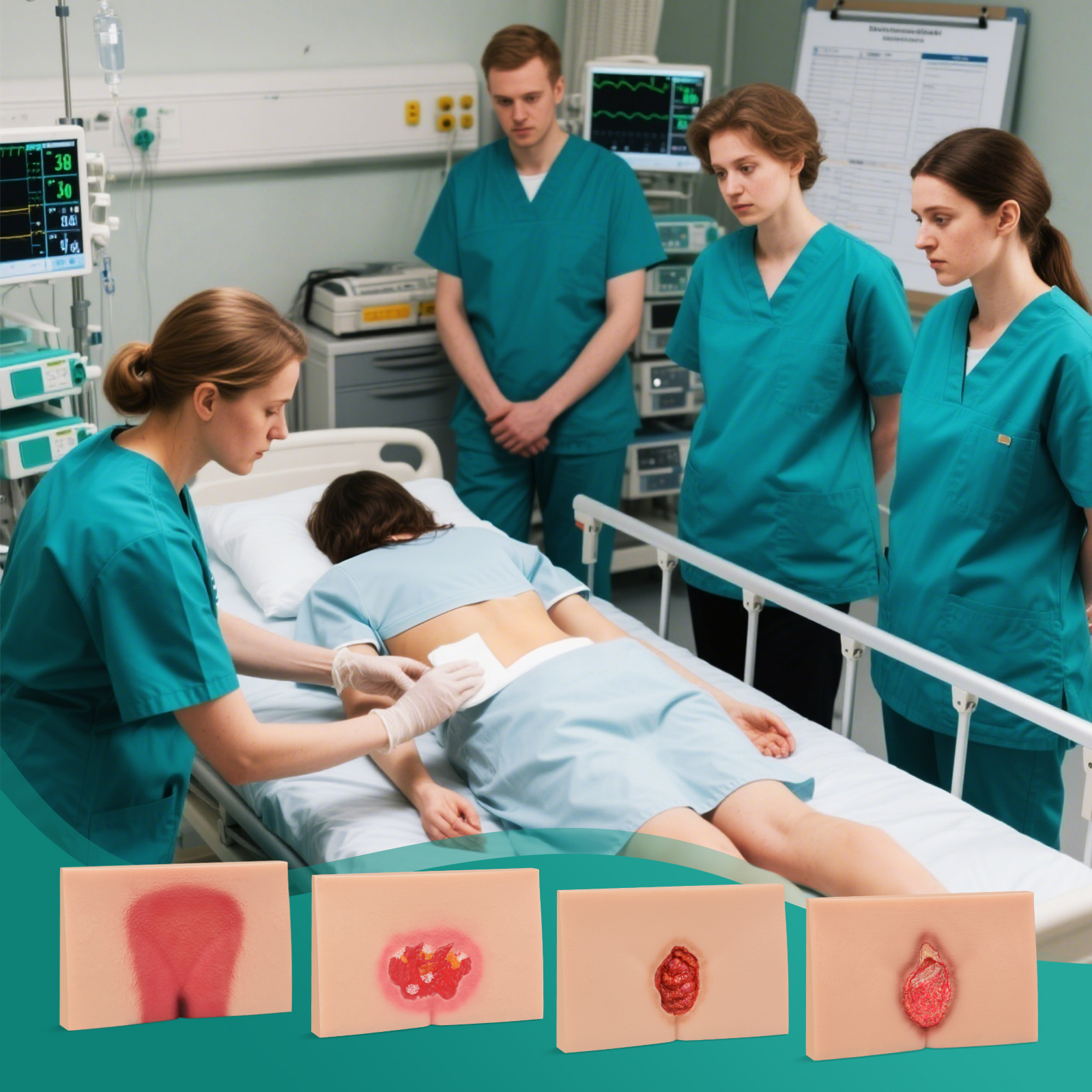 MedEduQuest Decubitus Ulcer Wound Care Model, Stage 1 to 4