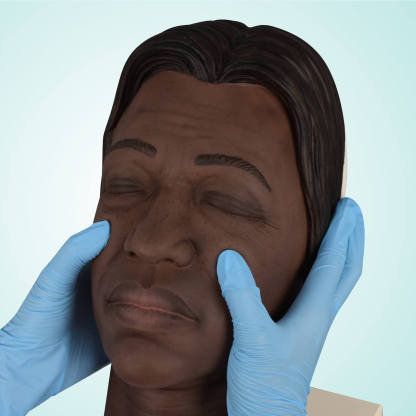 Facial Injection Training Silicone Mannequin Head with Dark Skin
