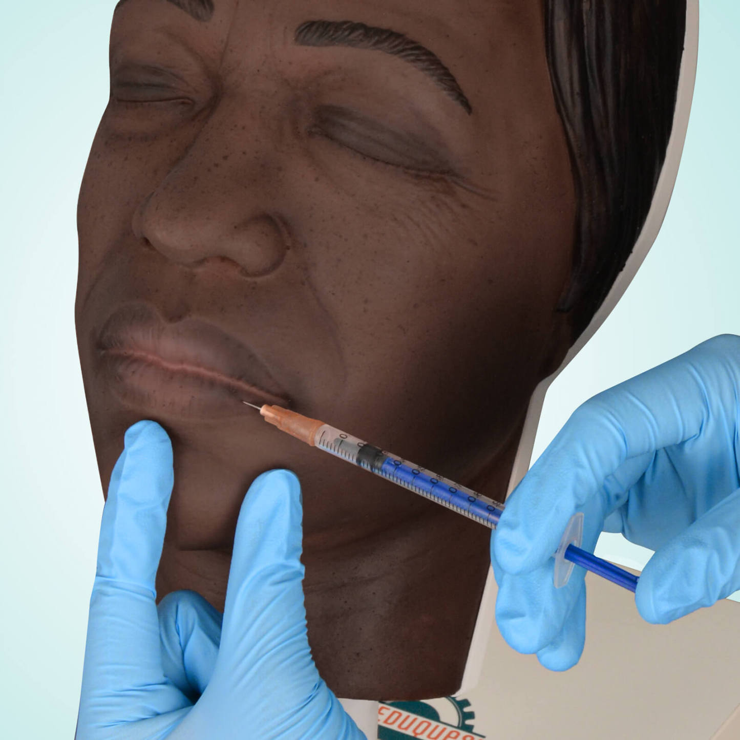 Facial Injection Training Silicone Mannequin Head for medical and beauty professionals.