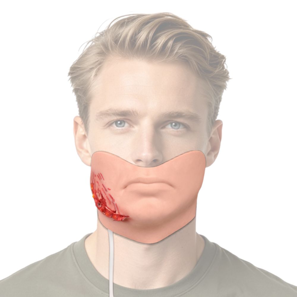 Wearable Facial Trauma Laceration Trainer with Bleeding Simulation