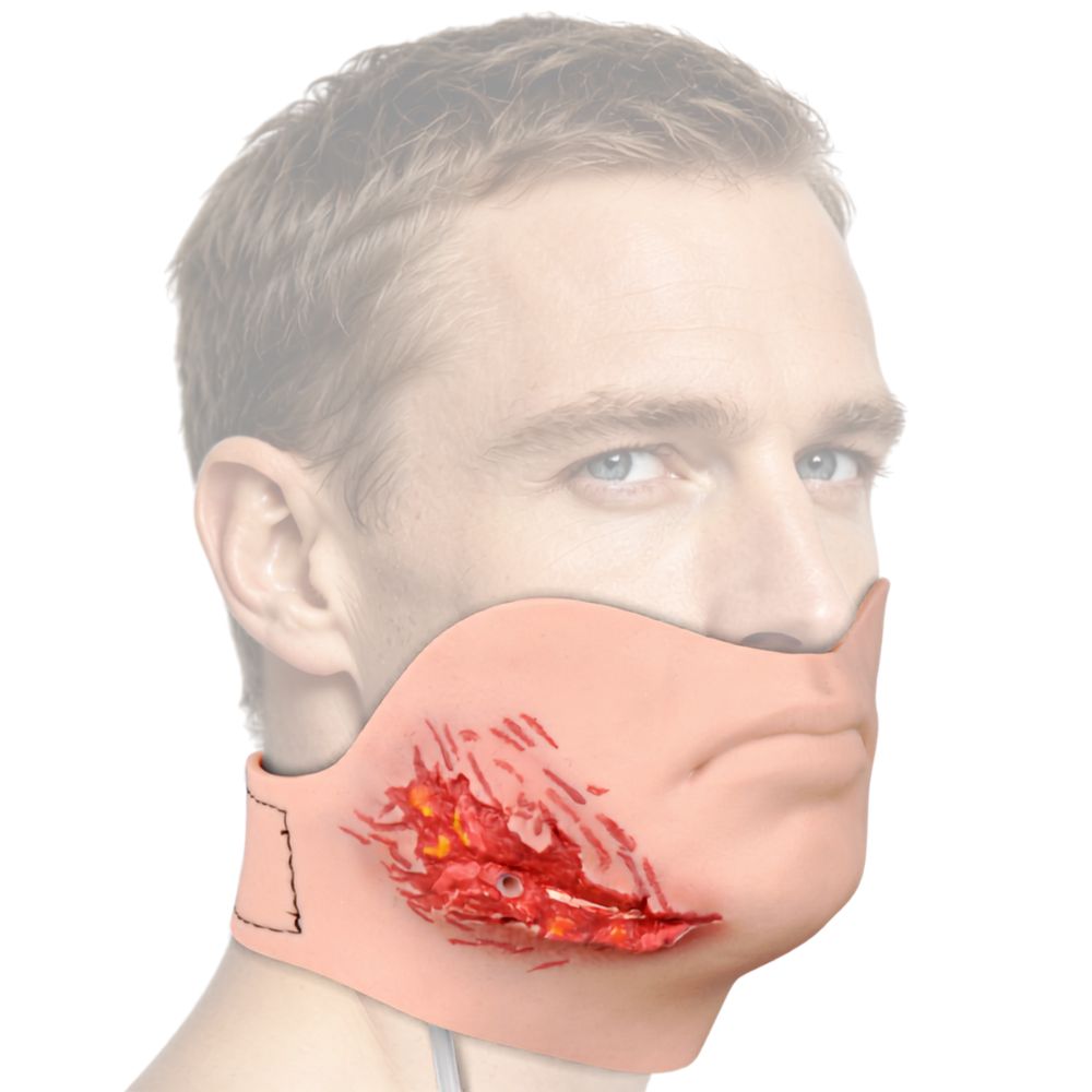 Wearable Facial Trauma Laceration Trainer with Bleeding Simulation