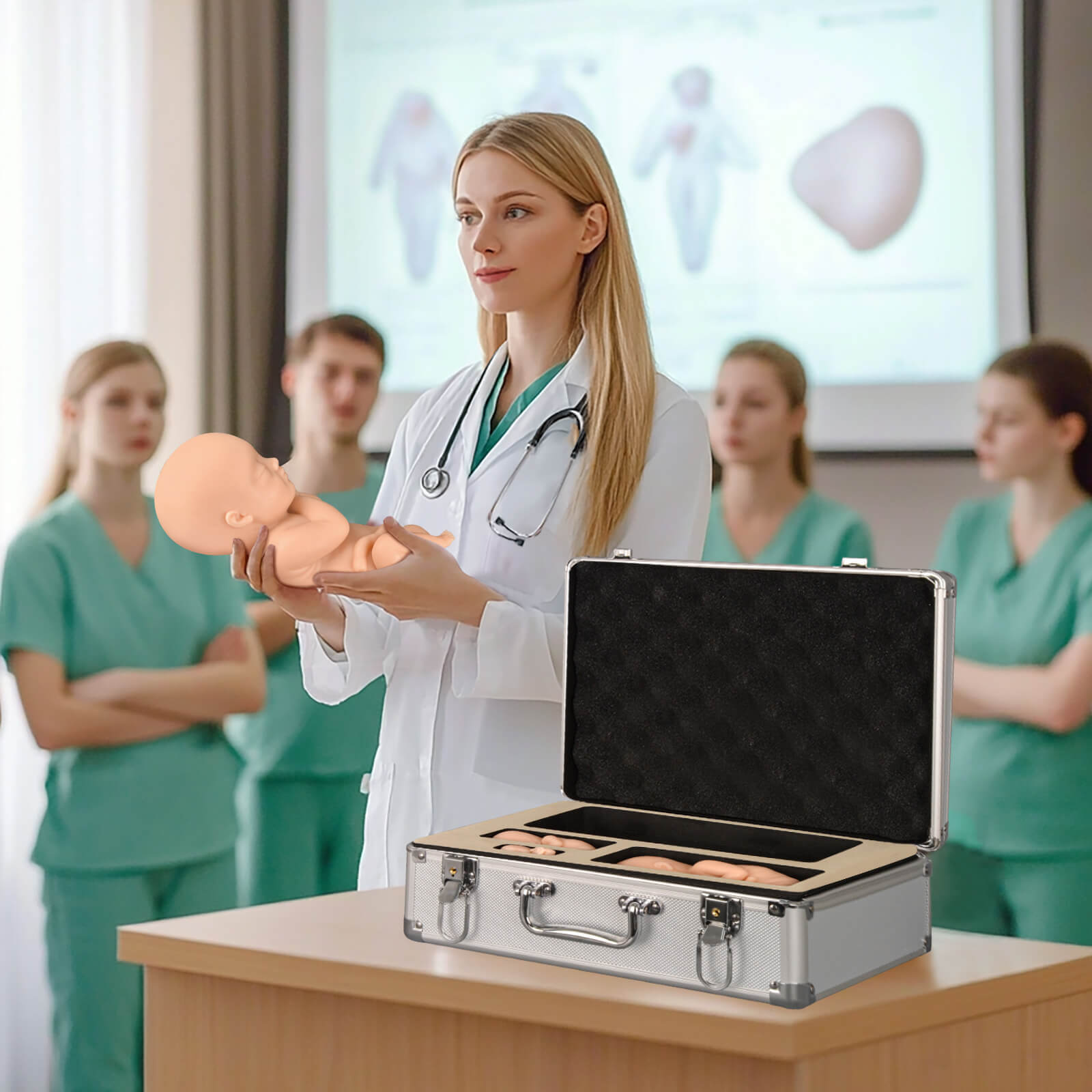 MedEduQuest Male Fetal Development Model Set, Light Skin Tone