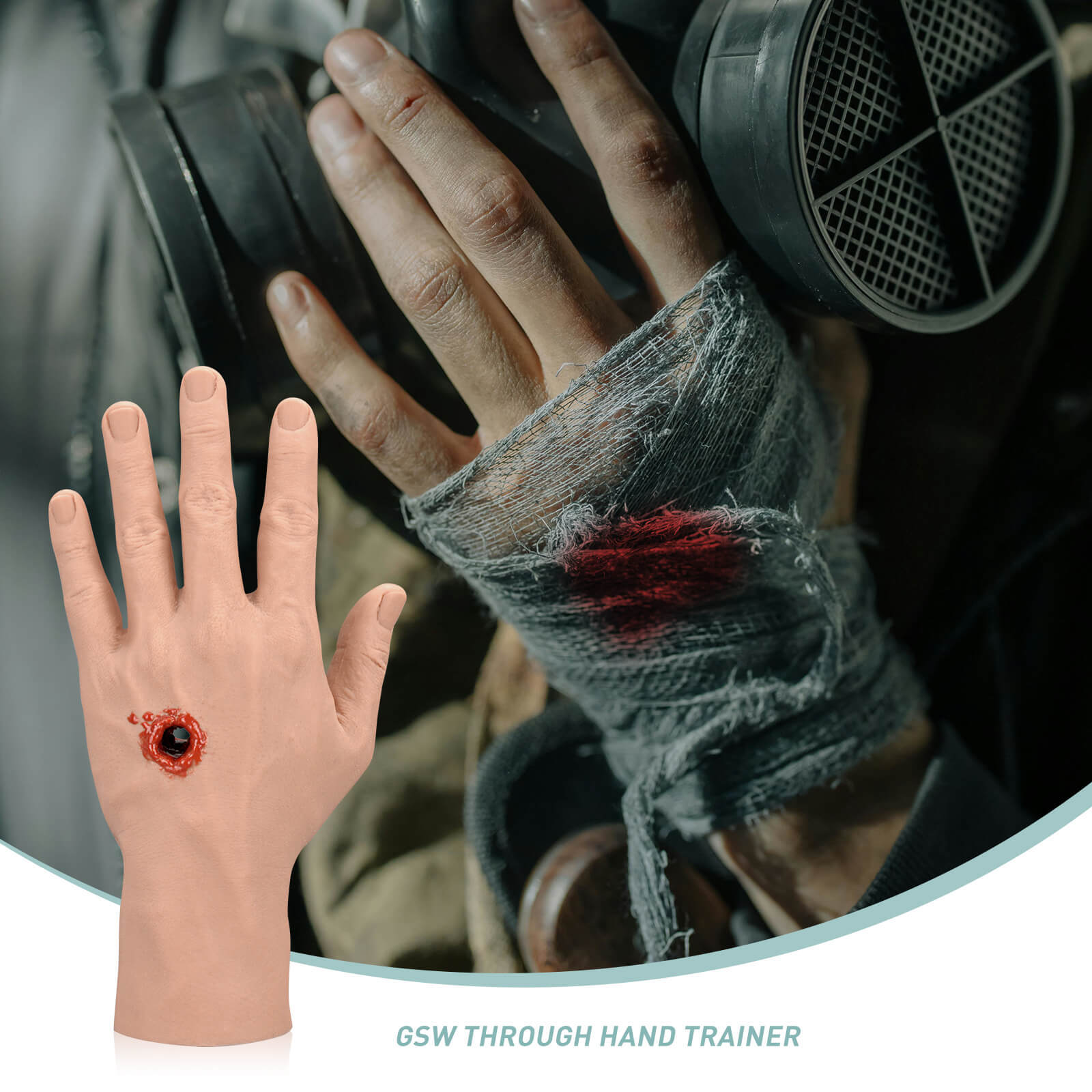 First Aid Gunshot Wound Packing Hand Trainer Kit