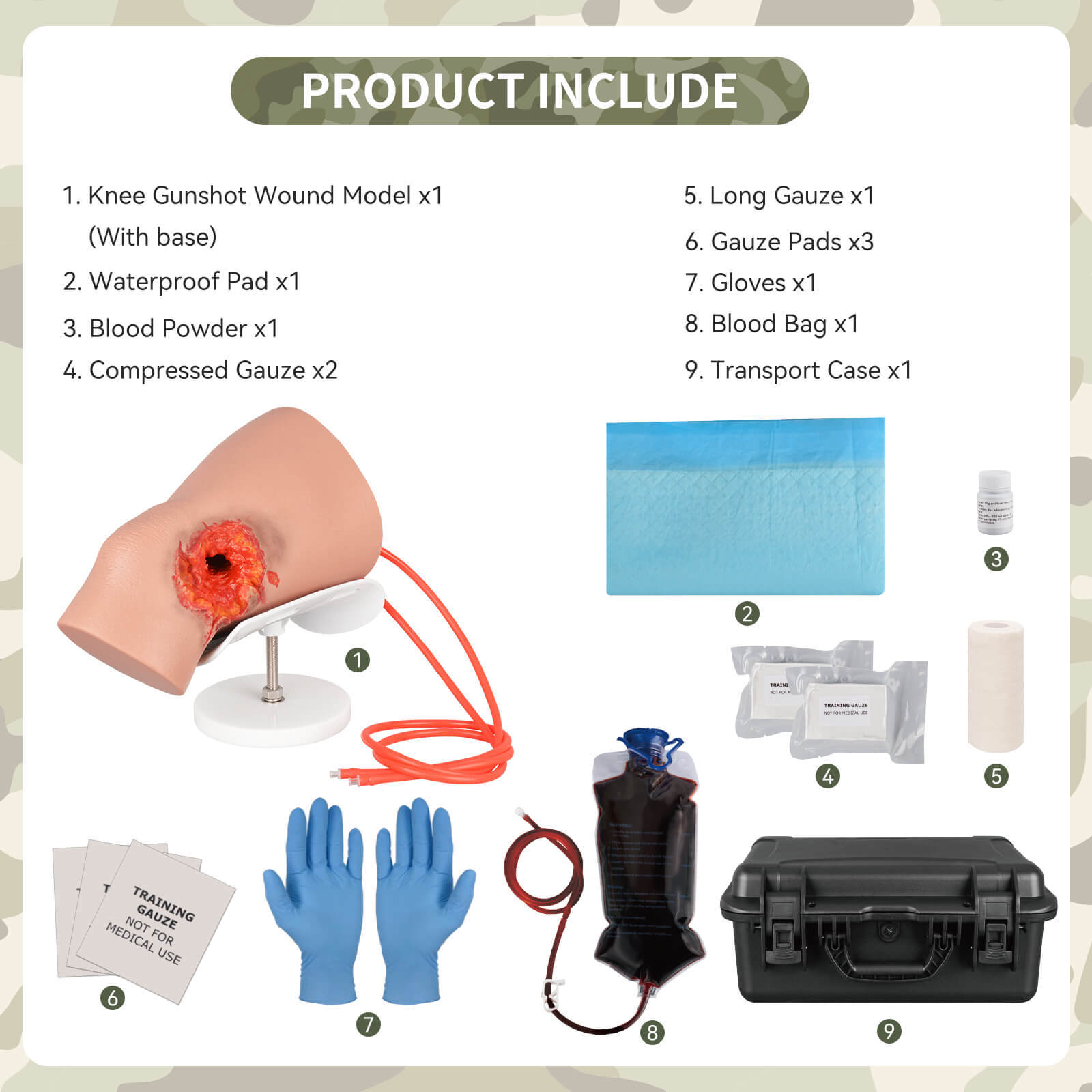 GSW Through Knee Stop The Bleed Training Kit