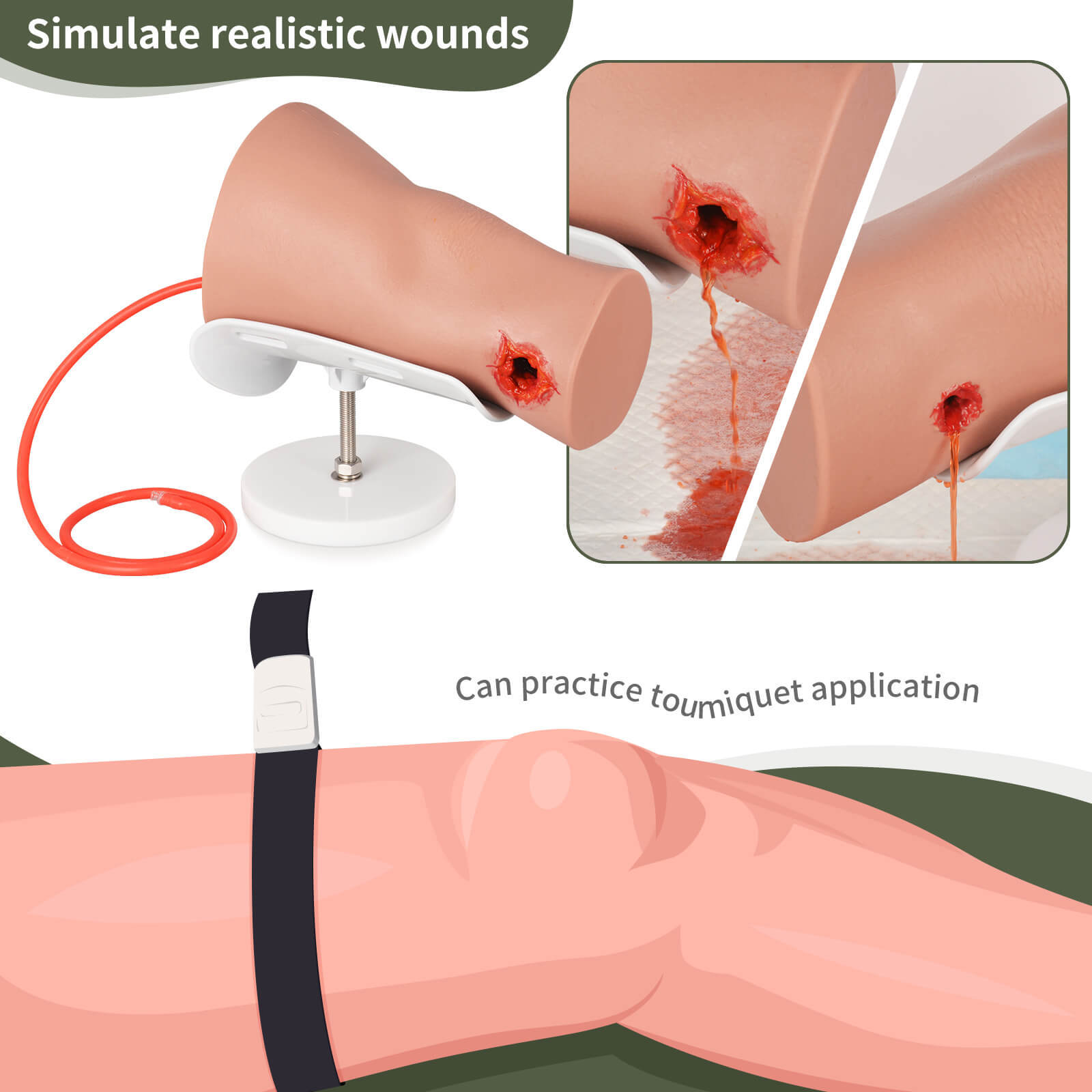 GSW Through Leg Trainer - Bleeding Control & Tourniquet Practice