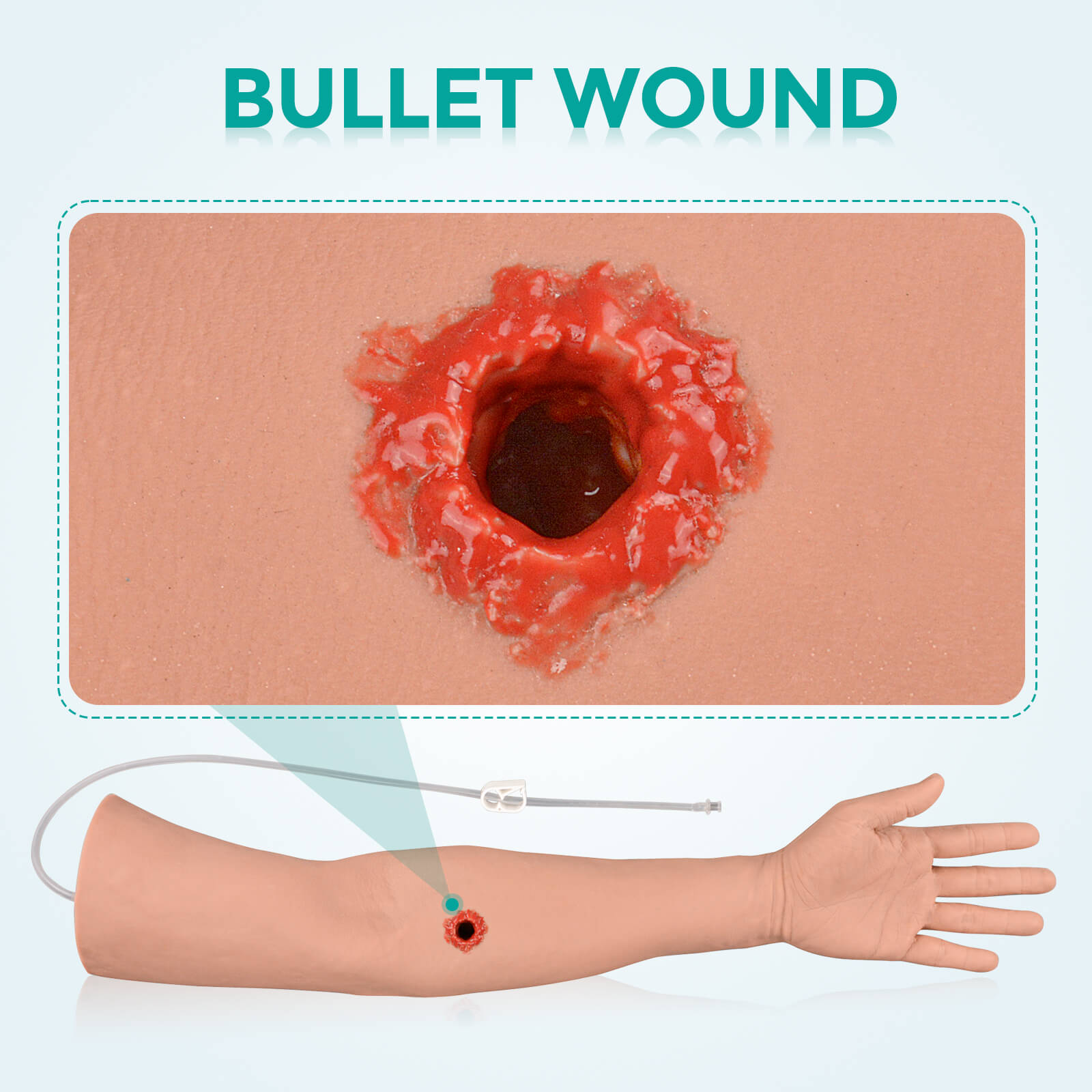 Lifeliek Tourniquet Arm with Bullet Wound