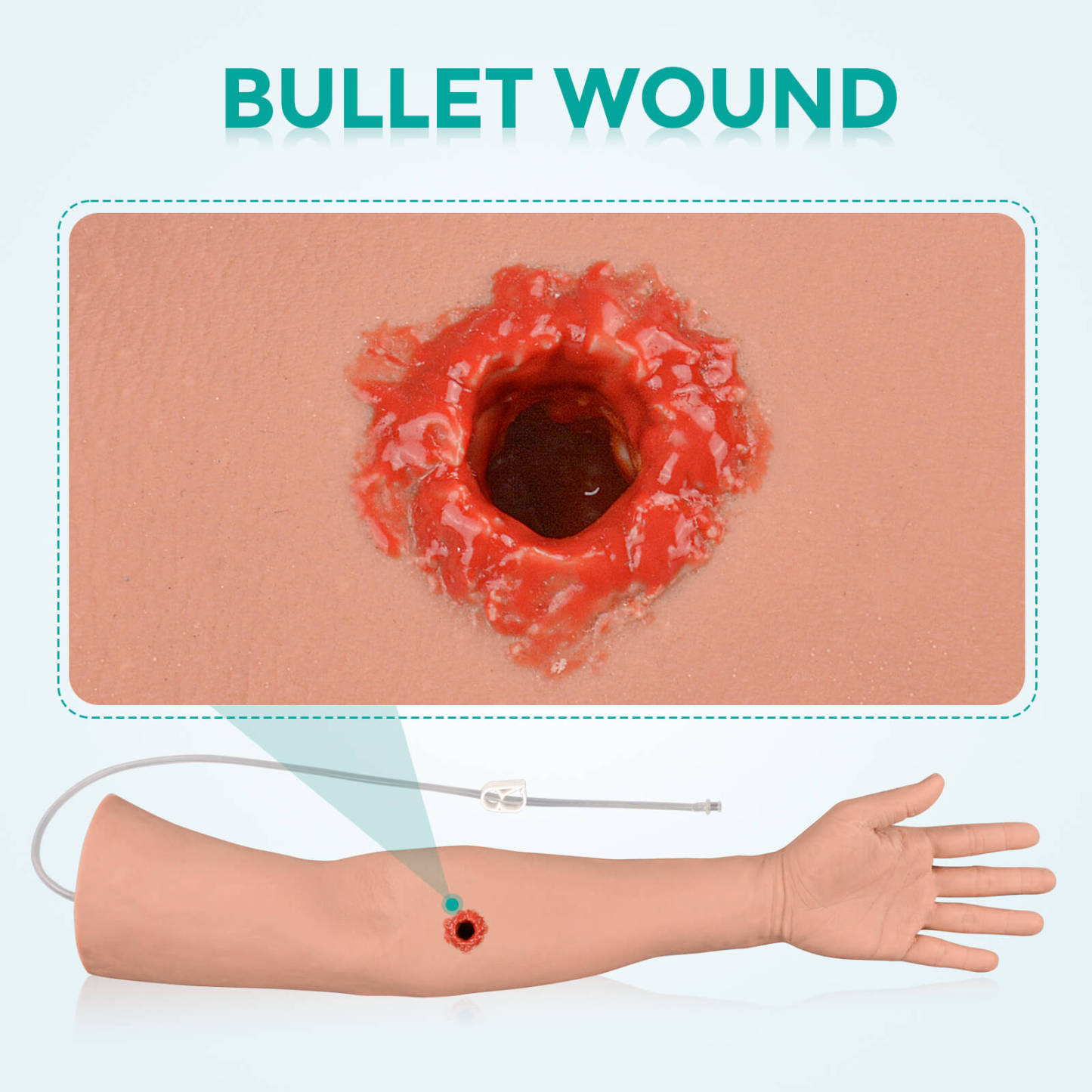 Lifeliek Tourniquet Arm with Bullet Wound