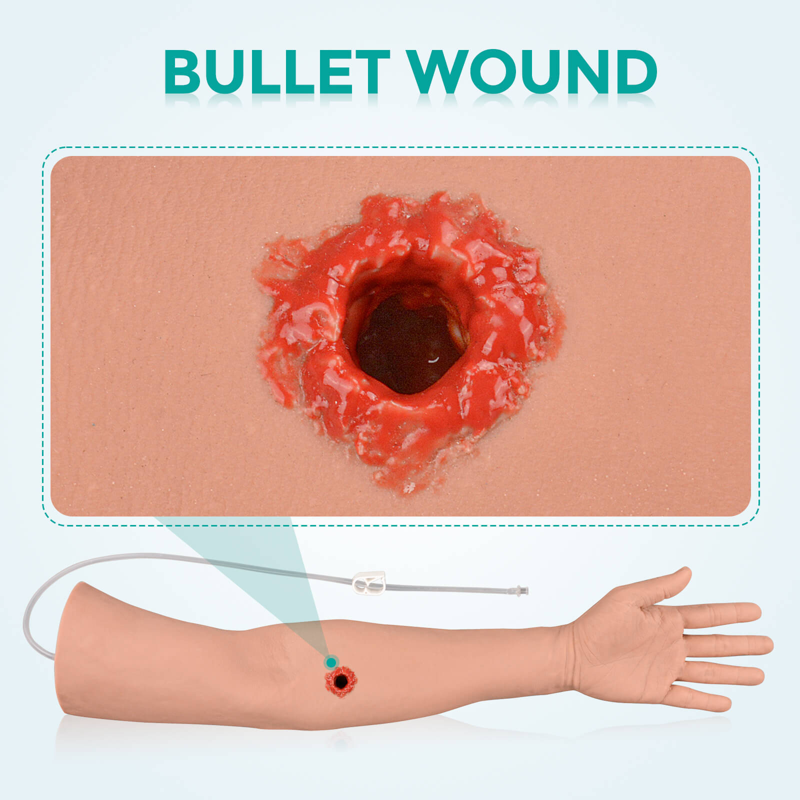 Lifeliek Tourniquet Arm with Bullet Wound